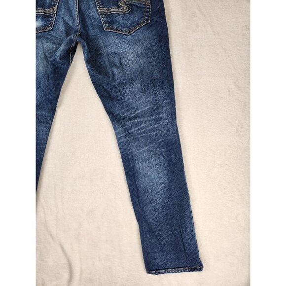 Silver Jeans Men's 31"x28" Konrad Slim Straight Medium Blue Stretch Denim Grunge - Picture 8 of 15